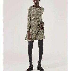 Pact Revive Swing Dress S Organic Cotton Long Sleeves Pockets Stretch Camo